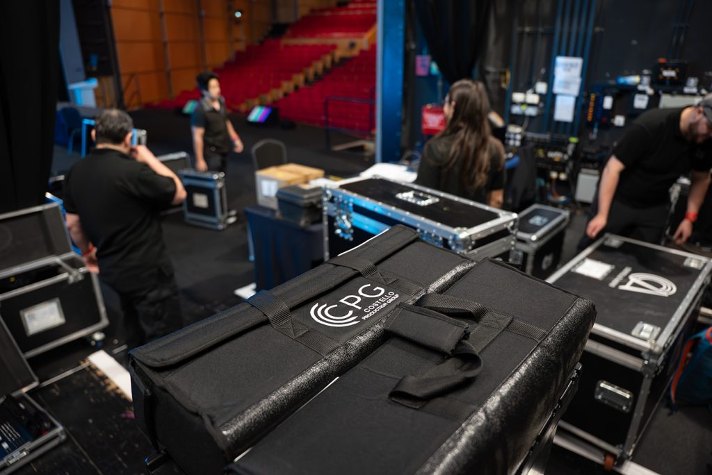 Event production equipment with CPG logo