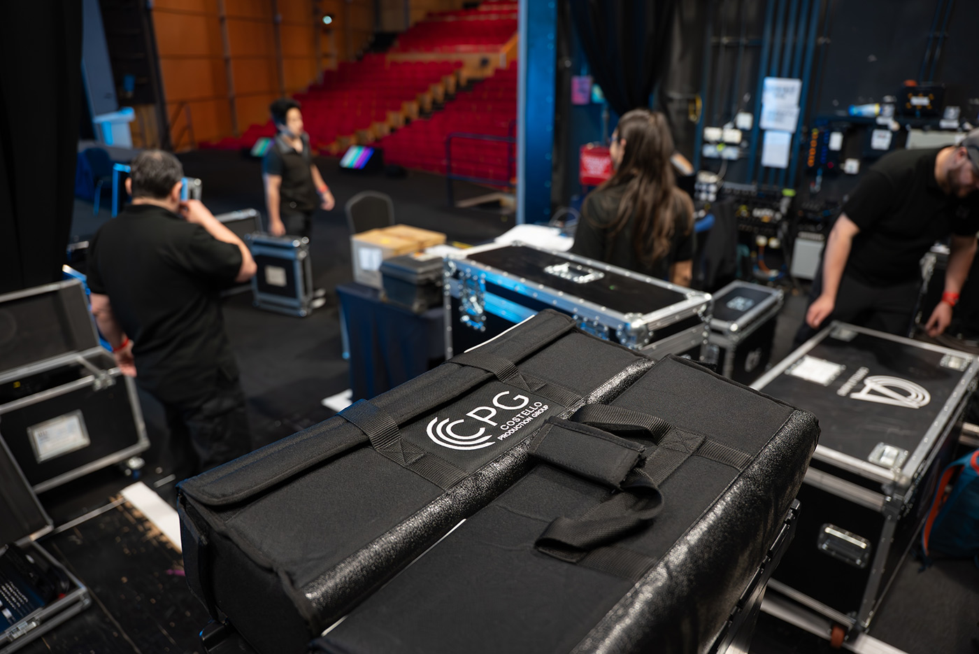 Event production equipment with CPG logo
