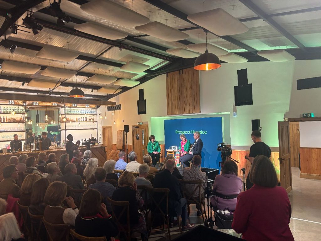 The stage and audience at the Prospect Hospice event